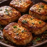 Juicy melt-in-your-mouth pork chops served with herbs and spices