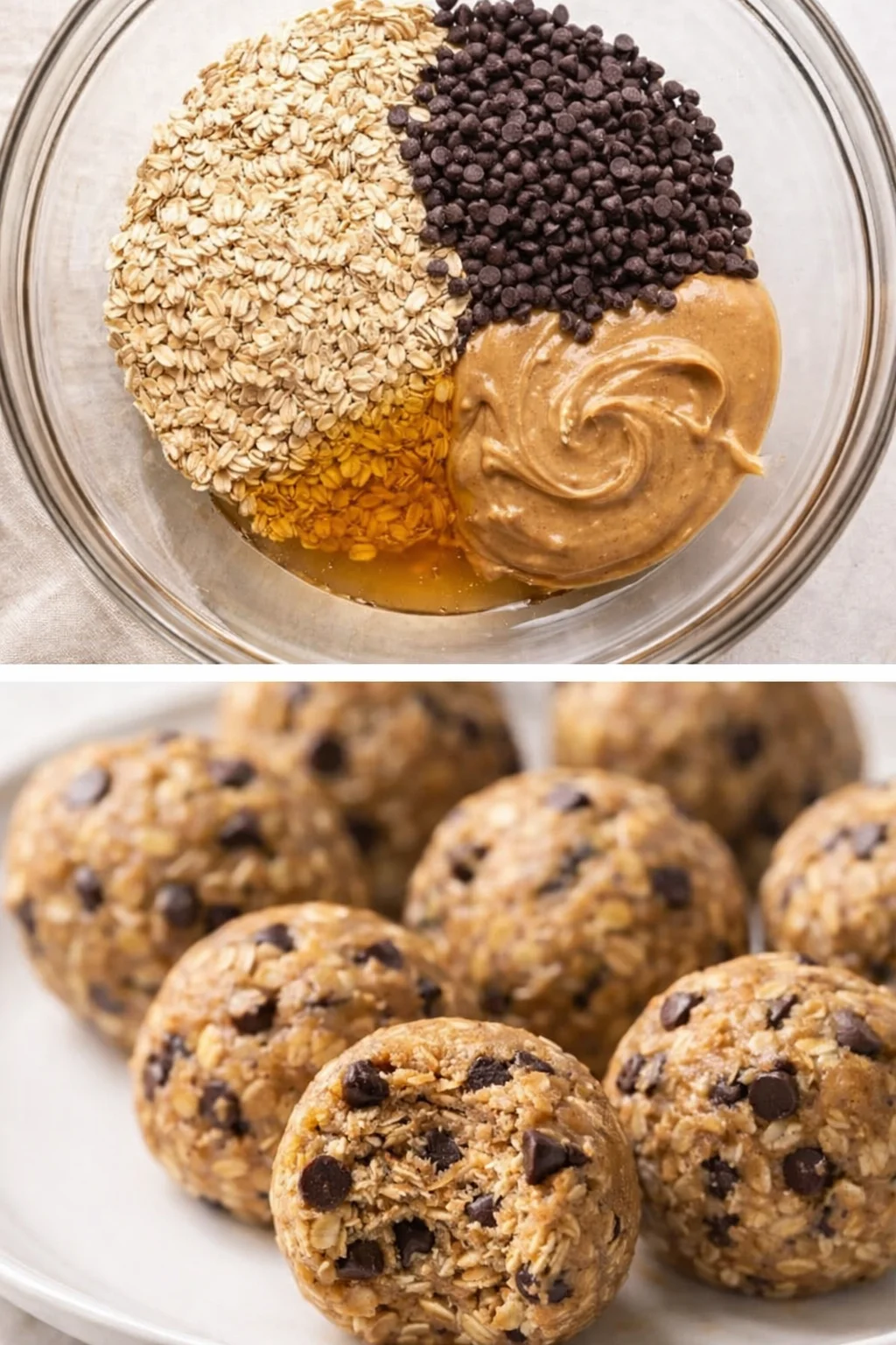 Homemade oatmeal protein balls packed with healthy ingredients.