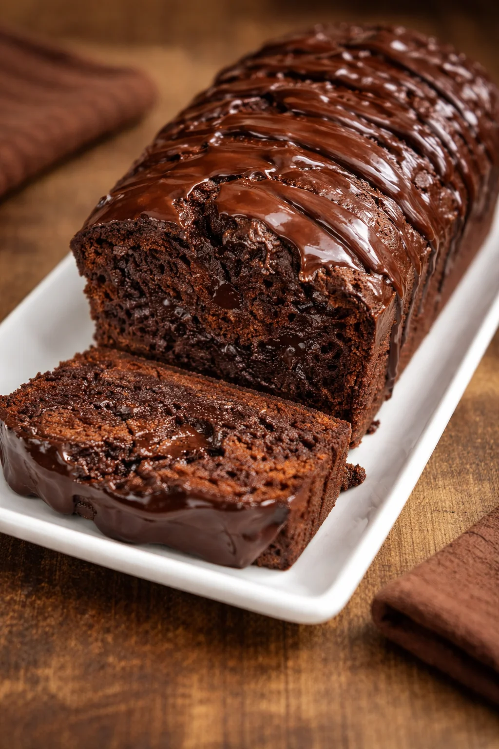 Freshly baked quick bread served on a wooden board with butter.