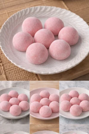Delicious Strawberry Mochi with a soft, chewy texture and fresh strawberry flavor.