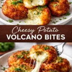 Cheesy potato volcano bites served as a delicious appetizer