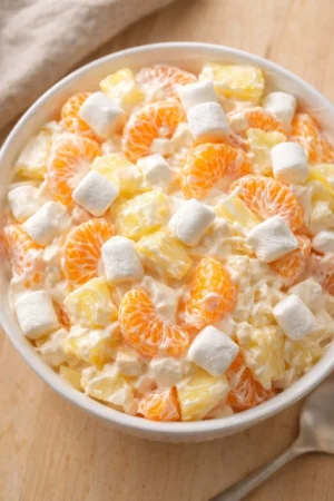 Colorful Hawaiian Fruit Salad with tropical fruits like pineapple and mango