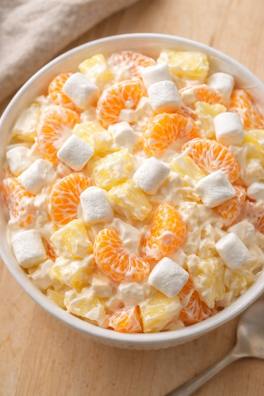Colorful Hawaiian Fruit Salad with tropical fruits like pineapple and mango