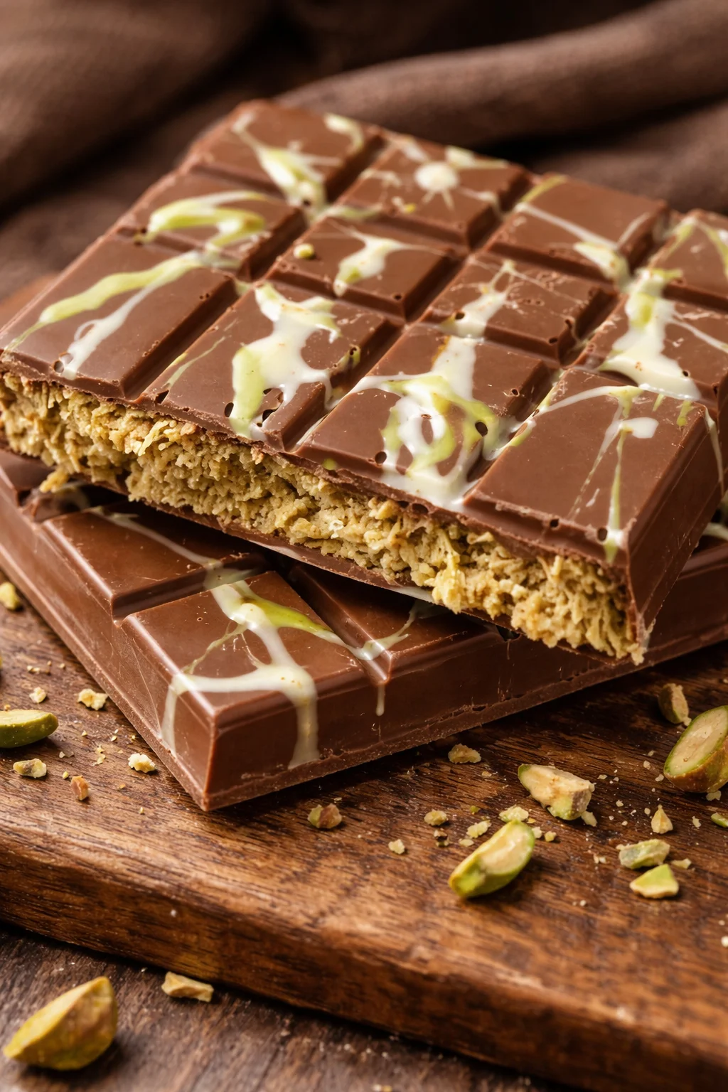 Delicious Pistachio Chocolate bar showcasing nutty and chocolate flavors