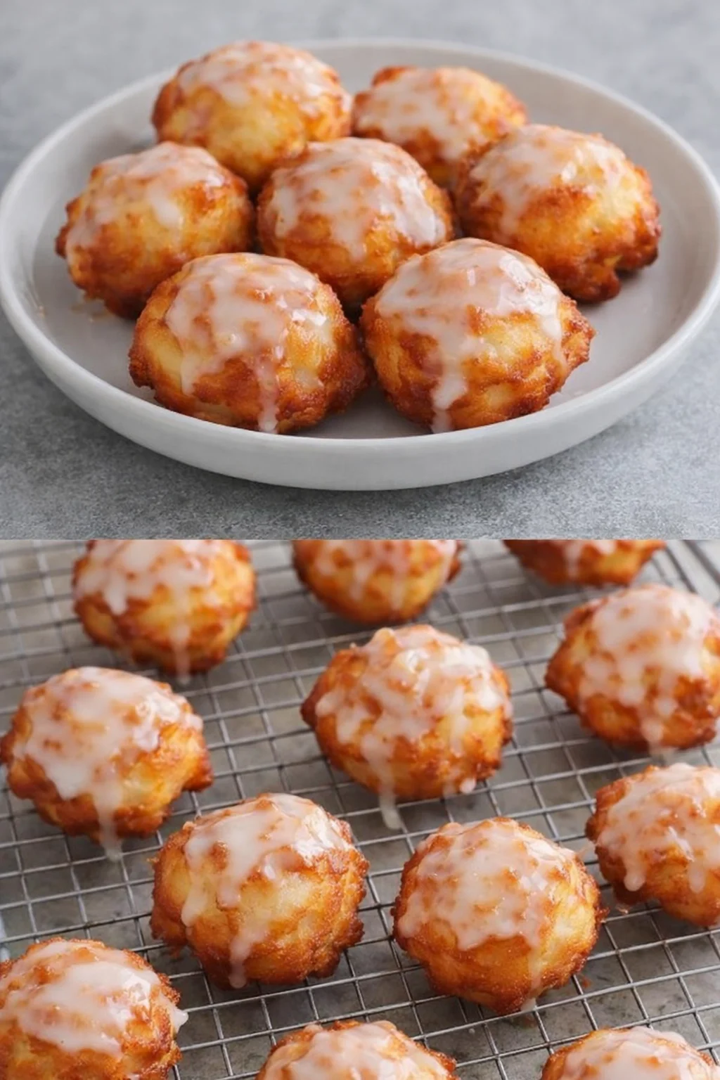 Delicious air fryer apple fritters with a crispy exterior and soft interior