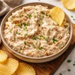Delicious caramelized onion dip served as a tasty appetizer