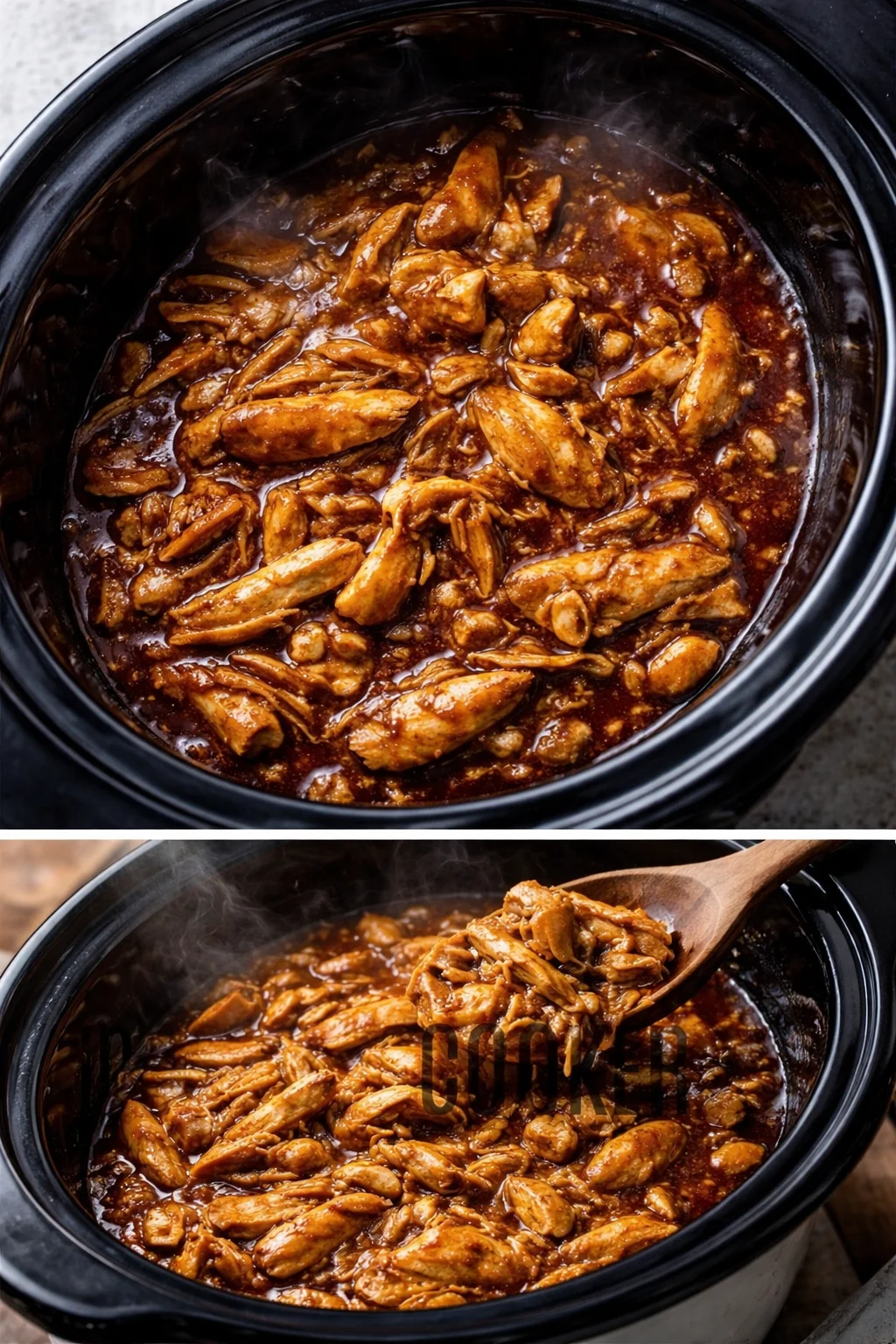 Crockpot Honey Garlic Chicken dish garnished with green onions