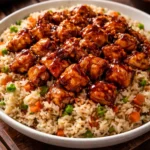 One-Pan Bold Honey BBQ Chicken Rice ready to serve